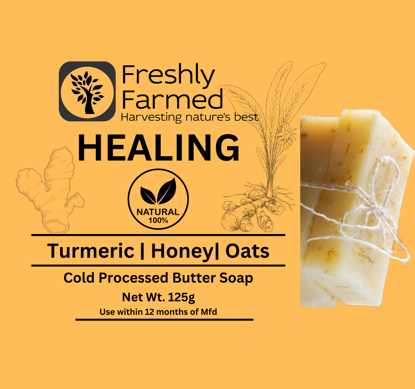 Handmade Healing Turmeric-Oats Butter Bath Soap